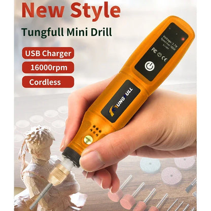 DIY Mini Rotary Tool USB Engraving Tool Dremel Tool Mini Grinder Machine Mini Wireless Drill Rechargeable Polishing Machine