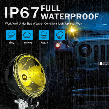 Lupuauto 3inch Led Work Light Offroad Round Spotlights Light 12V 24V 4x4 Offroad Fog Lights For Motorcycle Car ATV Race Dirt