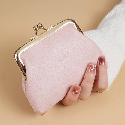 2024 New Retro Purse Ladies Short Purse Buckle Candy Colored Coin Purse Purse Change Purse