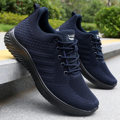 Men's Solid Lace-Up Casual Shoes, Lightweight Outdoor Sneakers Suitable for All-Season Training and Exercise, Lightweight, Breathable, Non-Slip, Ideal for Casual Walking Enthusiasts