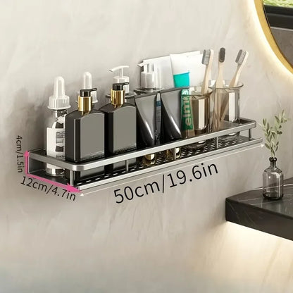 Shower Shelf No Drill Wall Mount with Removable Hook Self-Adhesive Quick Drain Shelf for Bathroom and Kitchen Bathroom Shelf