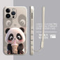 Cute Panda Phone Case for iPhone 11 13 16 Pro 14ProMax 15 Plus XS Max XR SE 8 7 12 Mini Silicone Cover Soft