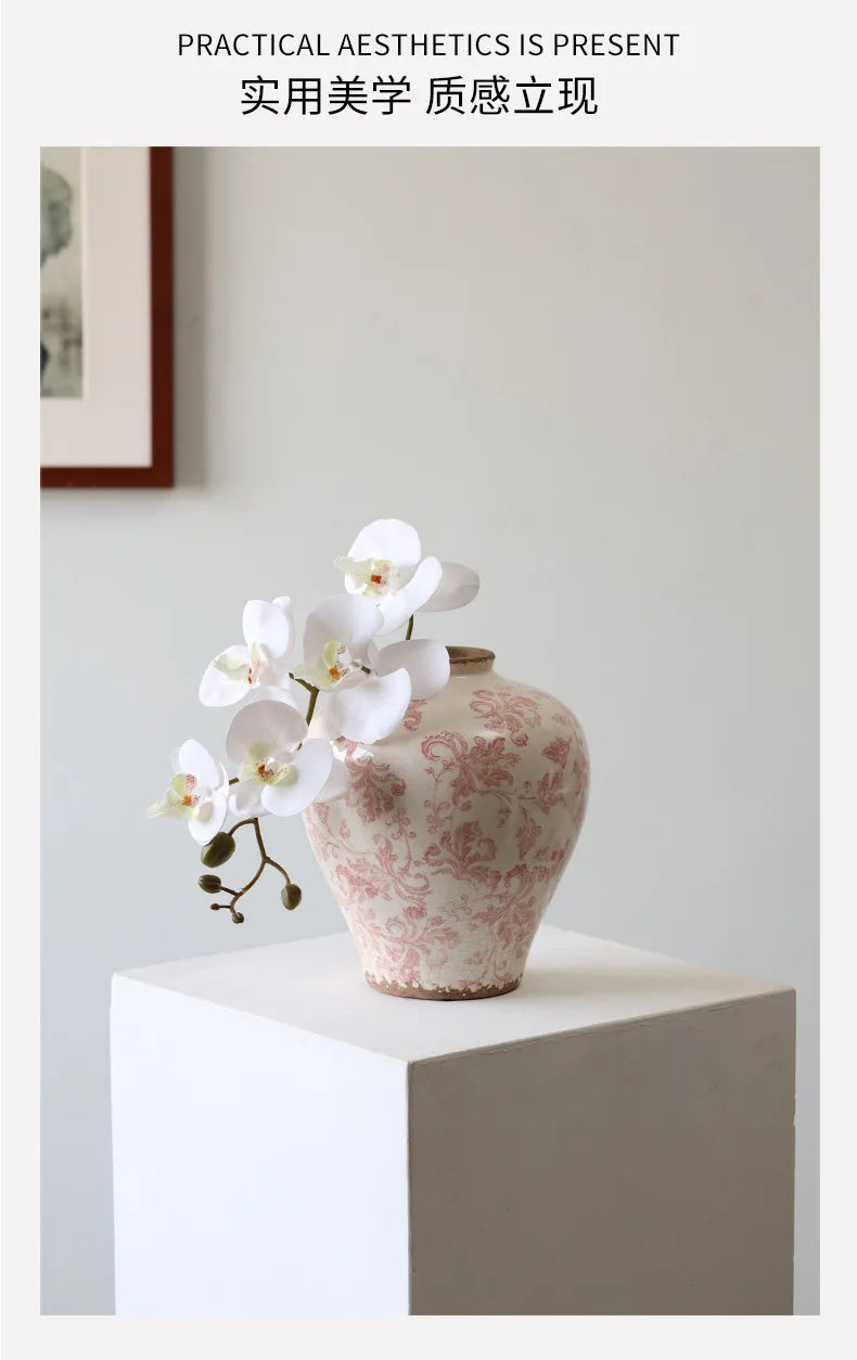 Blue and White Porcelain Vase Flower Vase Chinese-style Retro Porcelain Jars Ceramic Pot Flowerpot Home Decoration Accessories