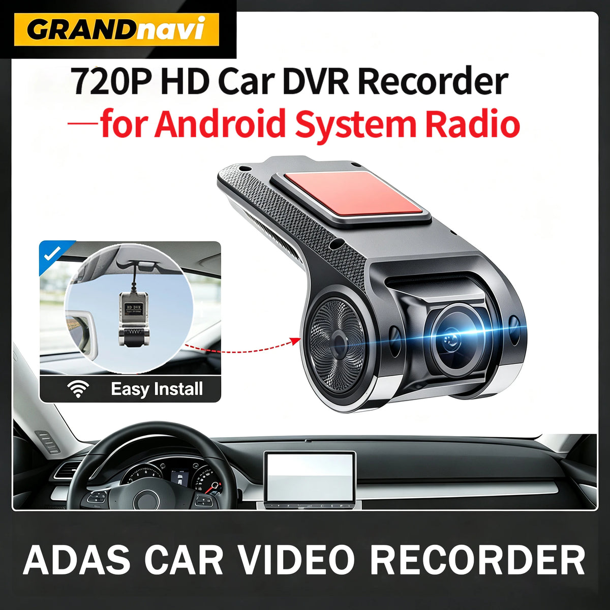 Car DVR Camera USB Full HD720P ADAS Dash Cam Video Recorder Night Vision For Universal Android Car Radio Navigation
