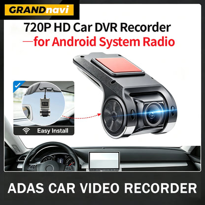 Car DVR Camera USB Full HD720P ADAS Dash Cam Video Recorder Night Vision For Universal Android Car Radio Navigation