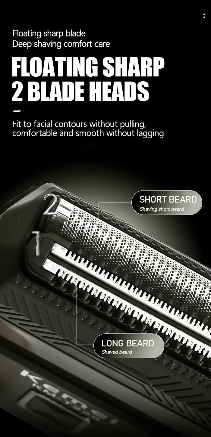 Kemei  Professional IPX7 Waterproof Shaving Machine Men Travel Beard Trimmer Electric Shaver Barber Rechargeable Razor KM-T229