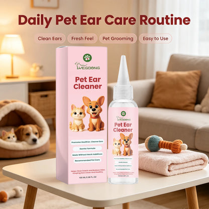 Pet Ear Cleaner Remove Earwax & Ear Mites Relieve Itching & Discomfort Reduce Inflammation Gentle Pet Ear Care Cleansing Drops