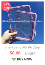 Sharkbang A7 Square Loose Leaf Diary Notebook Glitter Journals Agenda Planner PVC Binder Goo Card Book Gift Set Stationery