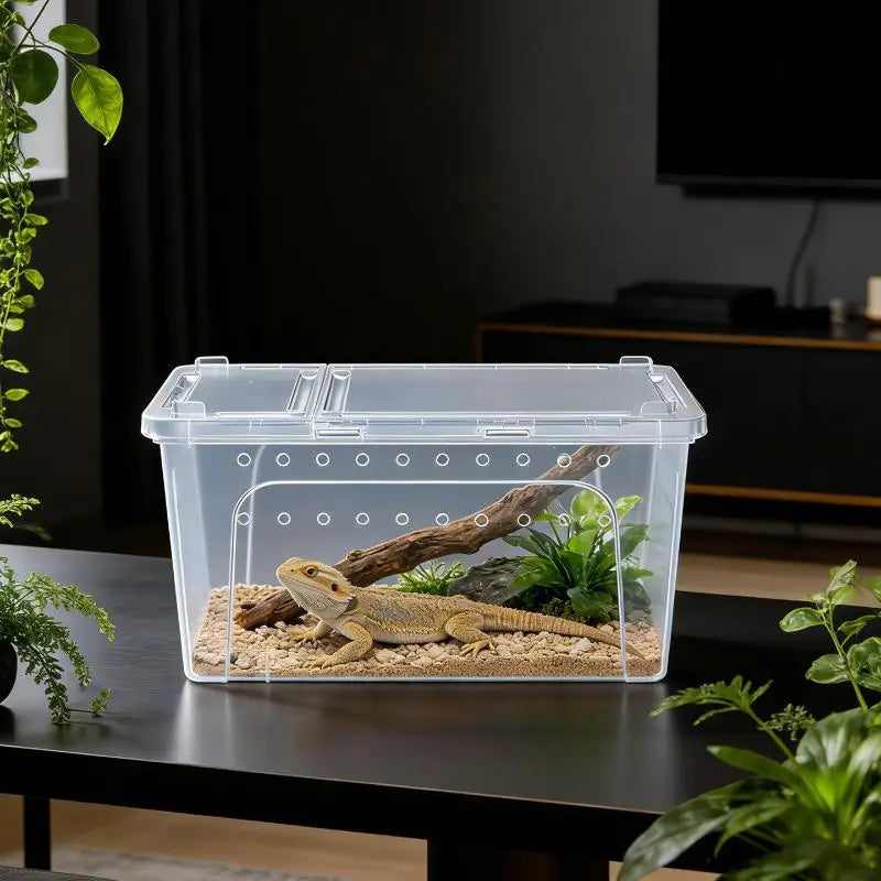 Hot Sale Clear Plastic Reptile Terrarium Ventilated Breeding Box For Lizards Snakes And Small Pets