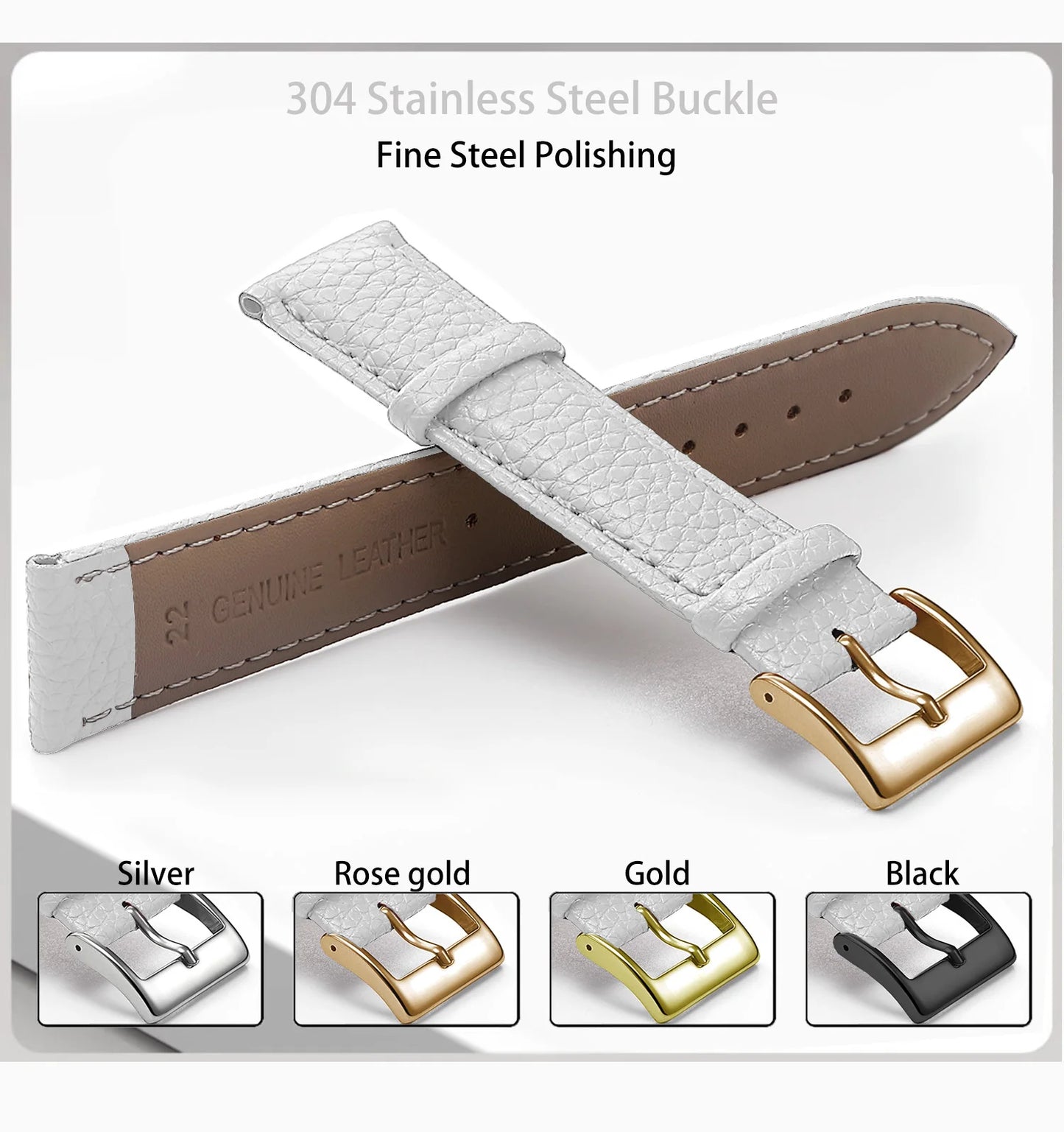 SAMCO Genuine Leather Watch Band 12/14/16/18/19/20/21/22/24 mm Watch Strap for Man Women High-quality Wrist Watchband + Tool