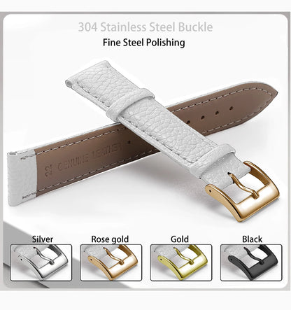 SAMCO Genuine Leather Watch Band 12/14/16/18/19/20/21/22/24 mm Watch Strap for Man Women High-quality Wrist Watchband + Tool