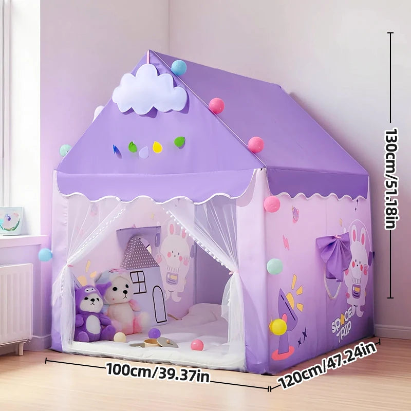 Children's foldable game tent, portable indoor/outdoor game tent with window cut, secret base, birthday party decoration ideal g