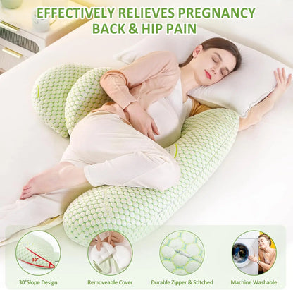 Pregnancy Pillows for Pregnant Women Pregnant Comfort Waist Protection Pillow Maternity Pillow with Detachable Adjustable Pillow