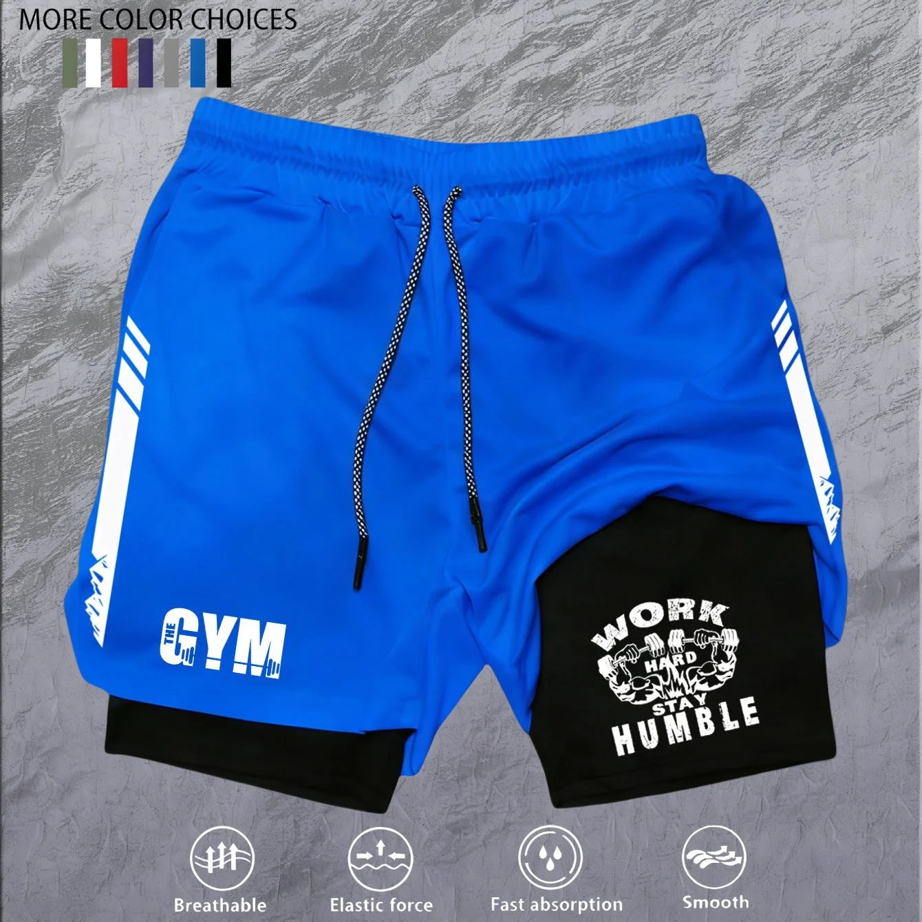 Men 2 in 1 Double Deck Marathon Running Shorts Fitness Training Pants Men's Racing Shorts Gym Wear Jogging Workout Sports Shorts