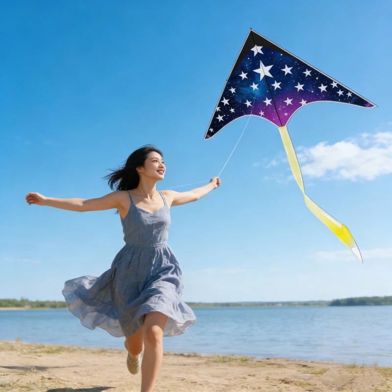 New kites flying Star kites outdoor game adults kites sports kites wheel ripstop kites string line professional wind kites Nylon
