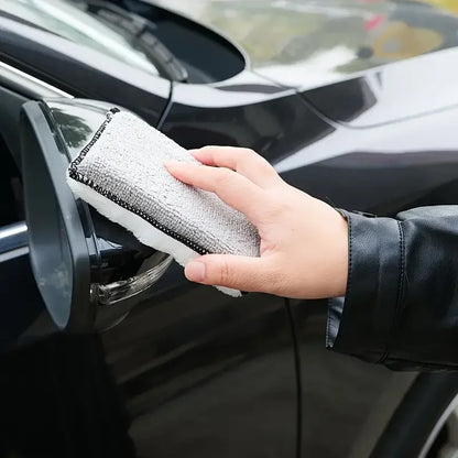 2/24PCS Soft Double Side Microfiber Scrubbing Sponge Car Leather Cleaning Microfiber Towel Wax Sponge Auto Detailing Tools
