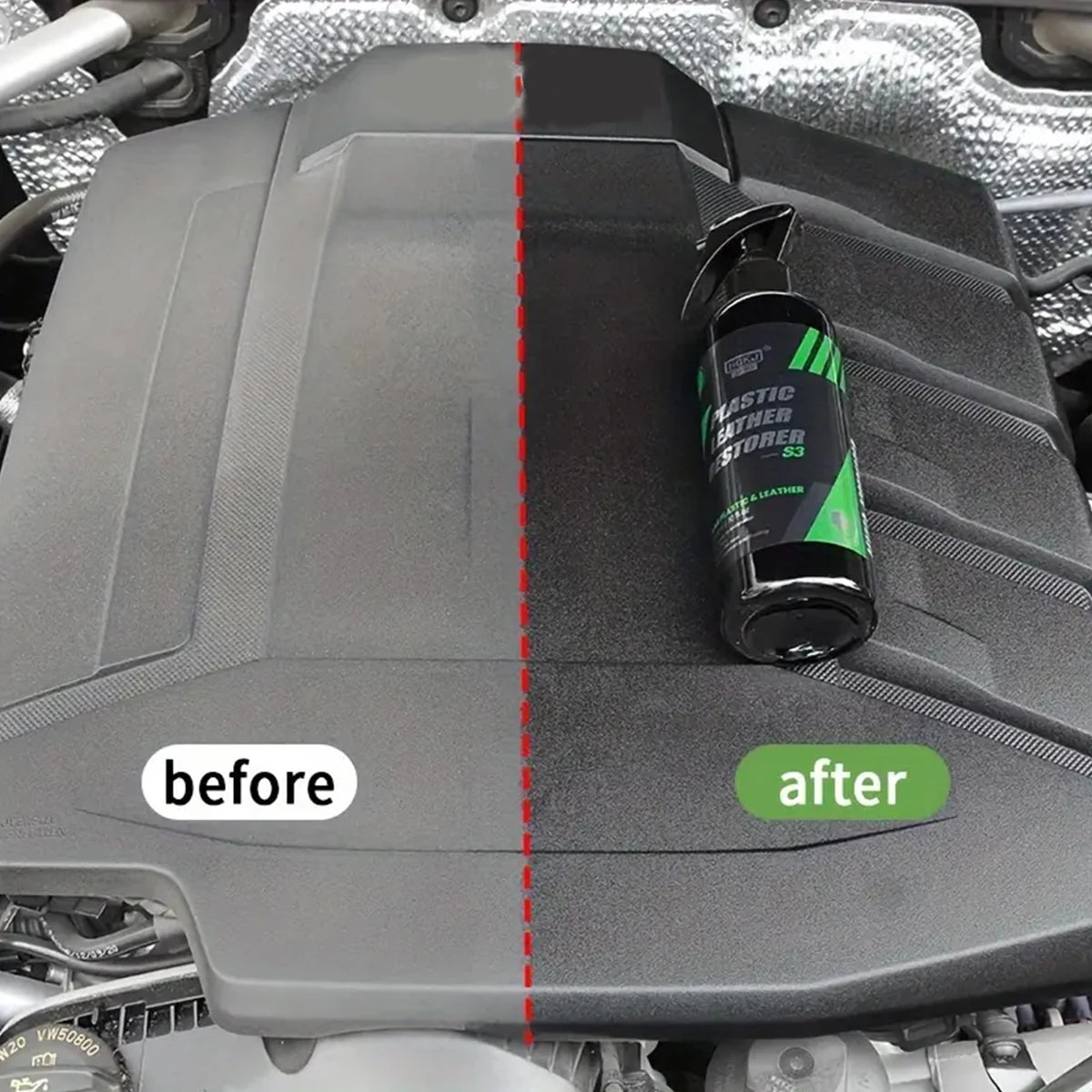 Car Plastic Leather Restorer Spray Polish Cleaner Coating Agent  Back To Black More Gloss Car Cleaning Products S3
