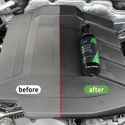Car Plastic Leather Restorer Spray Polish Cleaner Coating Agent  Back To Black More Gloss Car Cleaning Products S3