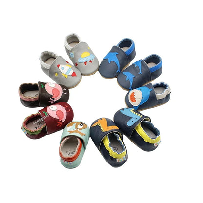 Autumn Baby Shoes Toddle Boys Girls Skid-Proof Shoe Soft Sheepskin Sneakers Fashion Animal Picture First Walker Moccasins 0-24M