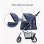 Pet Stroller Luxury Folding Dog Stroller Outdoor Pet Trolley Carrier Travel Large Wheels