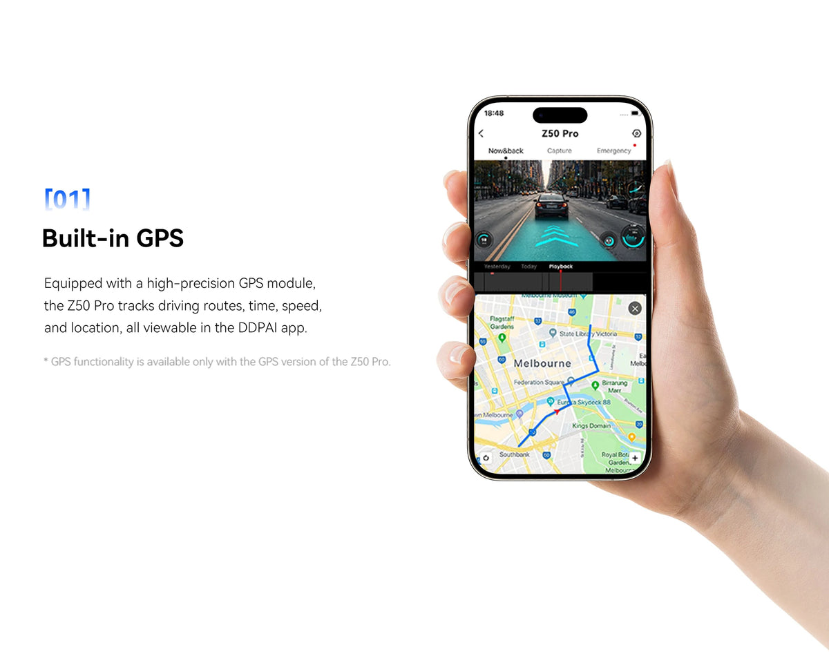 DDPAI Dash Cam Z50 Pro 4K HDR + 1080P Car DVR Night Vision Wi-Fi 6 GPS ADAS 24h Parking Monitor Front and Rear Camera Dashcam