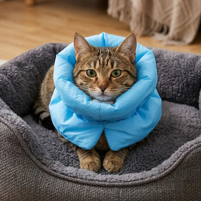 Waterproof Pet Elizabethan Collar Adjustable Anti-Bite Cat Protection Collars Warm Breathable Cat Recovery Cone Pet Wound