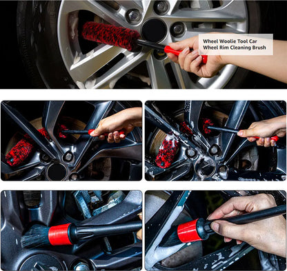 SEAMETAL Car Wheel Detailing Brush Bendable Auto Wheel Woolies Brushes Car Cleaning Tools for Car Rim Tire Washing Accessories