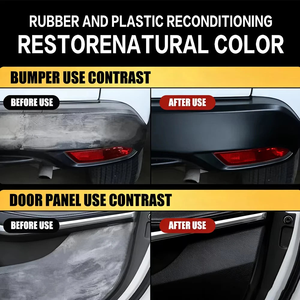 Car Plastic Restorer Black Gloss Coating Leather Plastic Renew Hydrophobic Polish Auto Detailing Long-Lasting YT2040