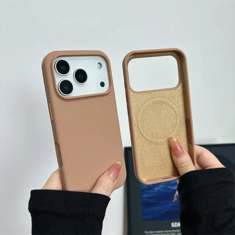 Liquid Silicone Magnetic Phone Case For iPhone 17 Air 16 13 15 14  Pro Max Plus for Magsafe Shockproof Protective Cover Funda