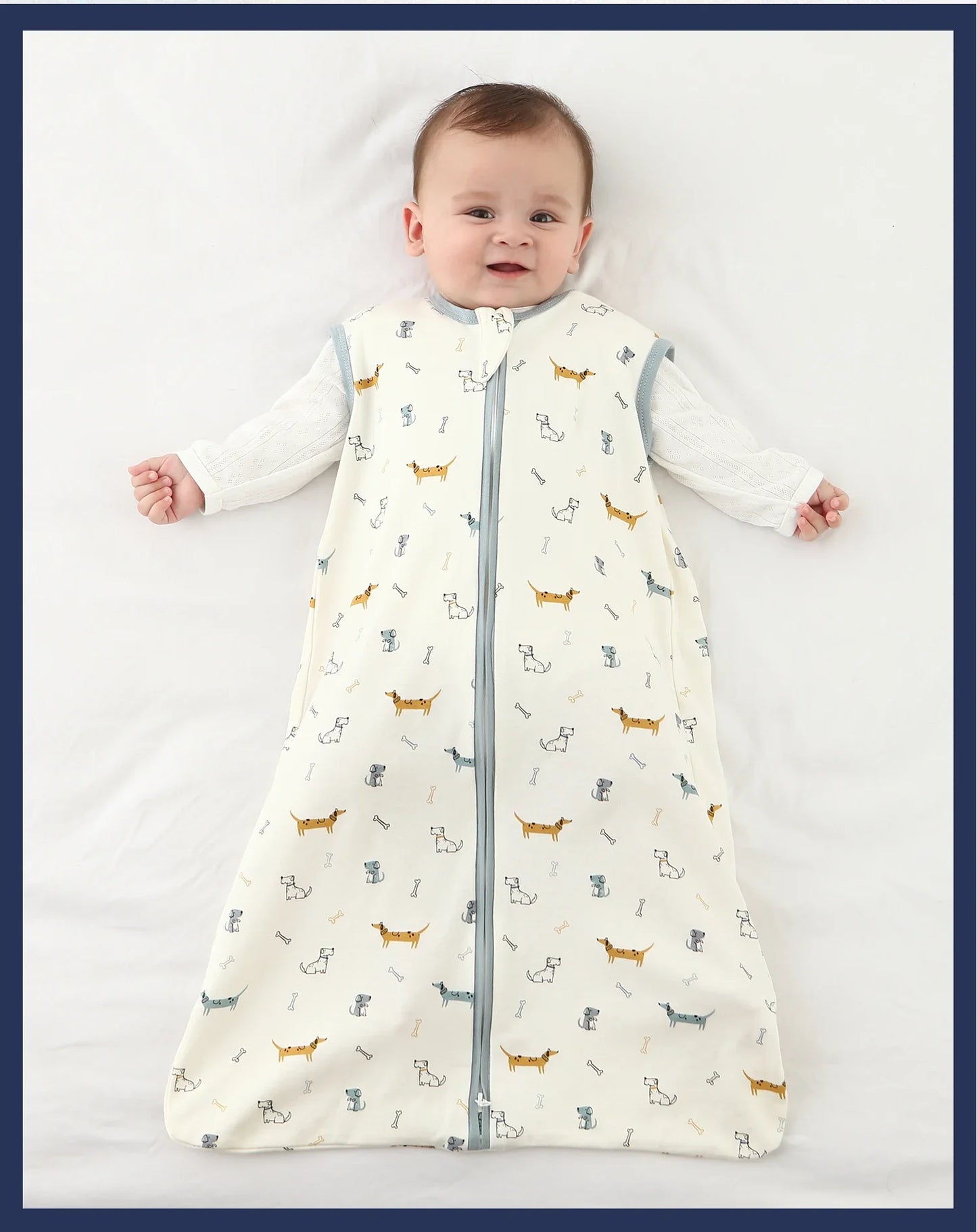 Baby Sleeping Bag Newborn Baby Anti-shock Sleeping Bag Pajamas Baby Pajamas Light Zipper Crawling Suit Anti-kick Cartoon Animal