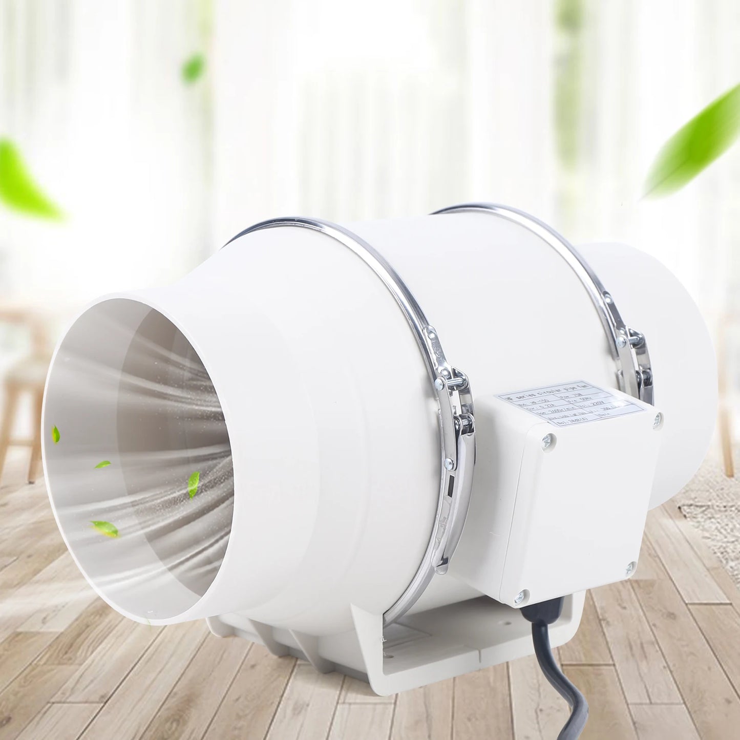 220V Exhaust Fan Silent Duct Ventilation Fan 2600RPM Duct Fan Pipe Extractor for Kitchen Bathroom Toilet (HF-100/HF-150/HF-200)