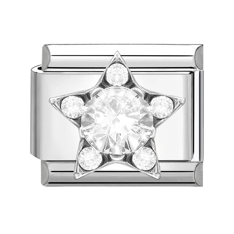 Fashion Heart Bow Knot Butterfly Star Rose Flowers Italian Charm Links Fit 9mm Stainless Steel Bracelet Women DIY Making Gift
