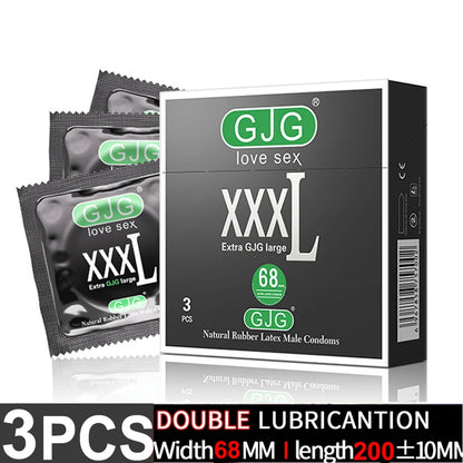 Width-58mm(Length-200mm) Large Size Condoms  Men Latex Condom Safe Contraception Protection Adult Sex Products Intimate Care