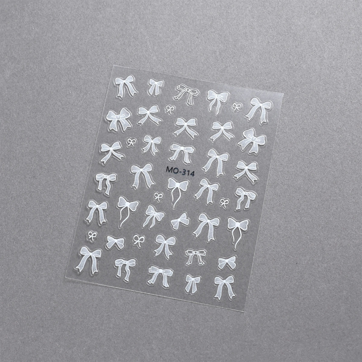 Bowknot Nail Stickers 3D Relief White Ribbon Cute Sweet Pink Self-Adhesive Nail Art Decoration Decals For Nail Tips Manicures