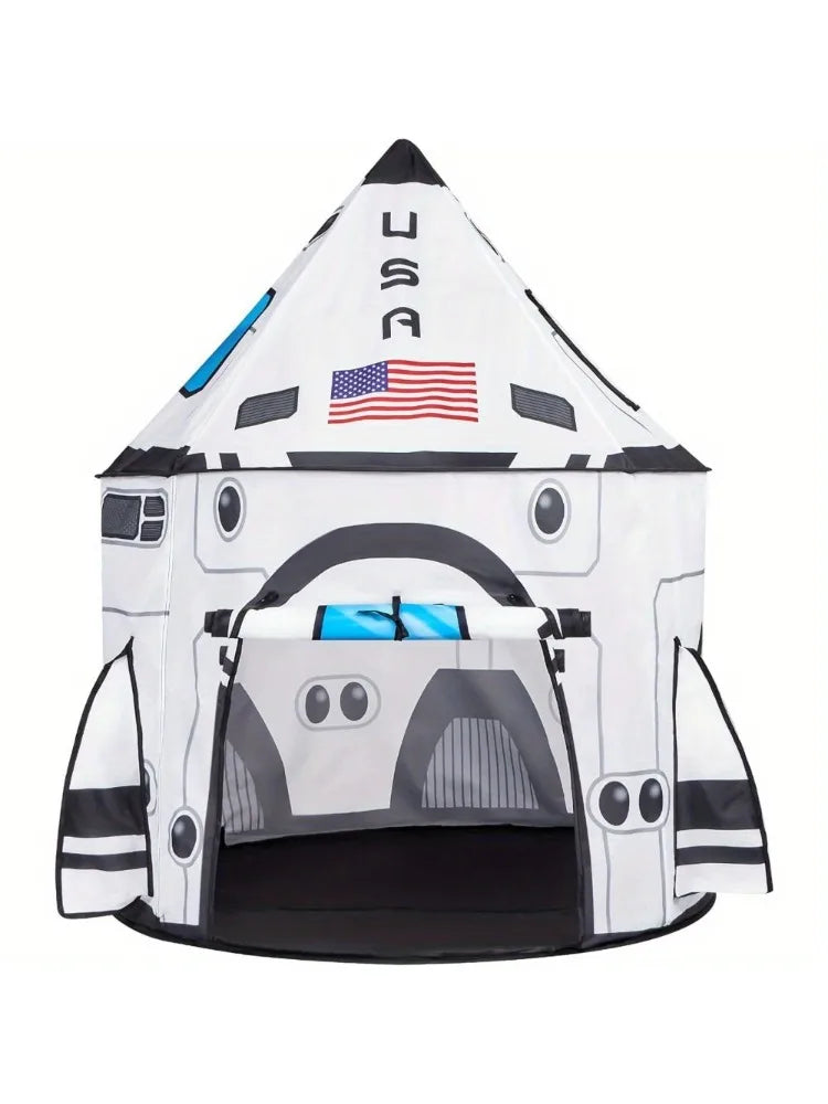 JOYFY Rocket Ship Play Tents Set Pop up Play house with Tunnel 3-Piece Play Tent for Kids Pretend Play Birthday Gift