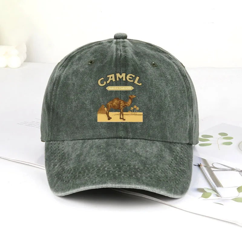 1-Piece Camel Print Baseball Cap Classic Minimalist Retro Style Breathable Soft Fabric Perfect for Work and Daily Wear Adjustabl