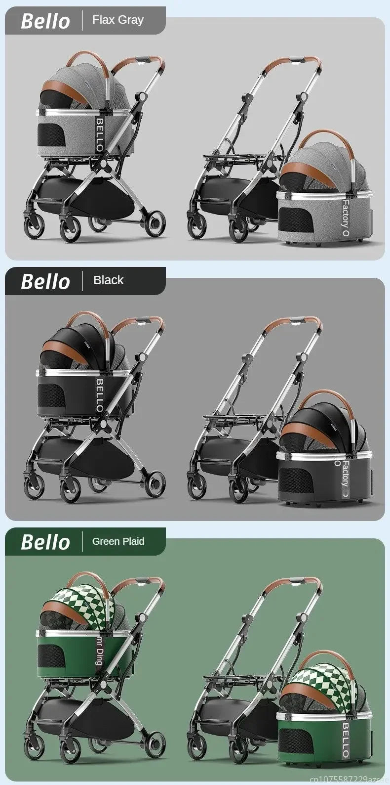 Detachable Aluminum Tube Pet Stroller Foldable Travel Trolley Portable Outdoor Walking Carrier For Cats Puppies Dogs