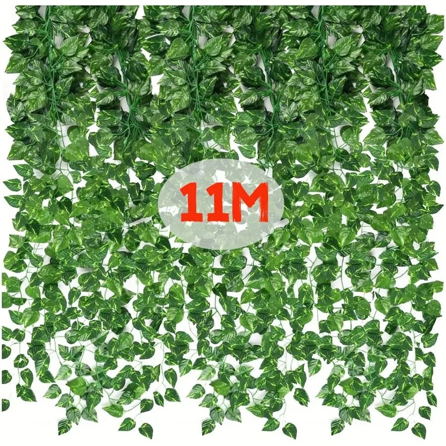 4/10M Artificial Plant Green Ivy Leaf Garland Fake Plant Creeper Hanging Vine Outdoor DIY Garden Wall Wedding Party Home Decor