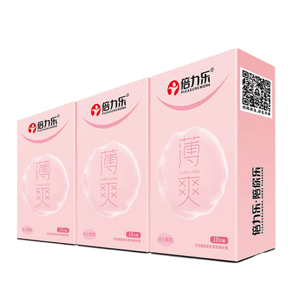 Hot & Cool Sensation Condoms 520 Bouncing Dots Natural Latex Lubricated 10pcs-50pcs Men Extra Stimulation Silky Touch Beilile