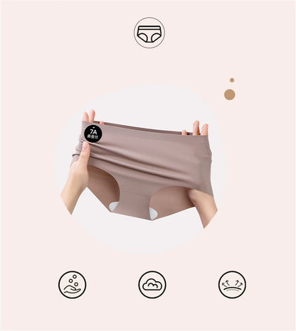 5PCS Seamless Mulberry Silk Underwear Ultral Thin Women's Panties Sexy High Elastic Invisible Briefs Soft Underpants Lingerie