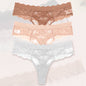 3Pcs Lace Sexy Thongs Women Low-Rise Briefs Sexy Soft Ladies Underwear Trendy Floral Underpants Female Flowery Panty Lingerie