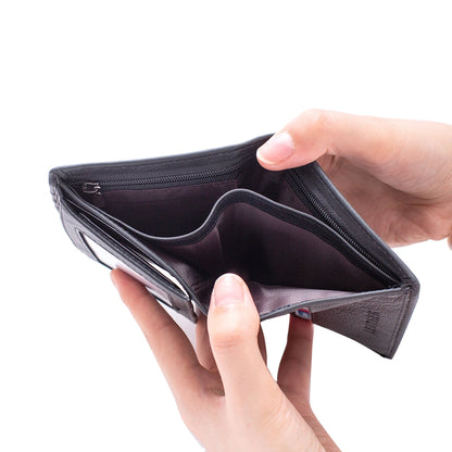 Mens Wallet Genuine Leather RFID Blocking Vintage Vertical Short Credit Card Holder Coin Purse Money Bag Slim Travel Gift