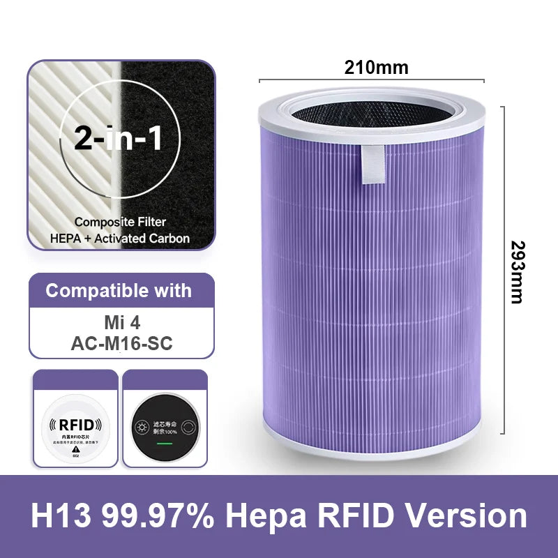 Replacement Hepa Filter for Mi 4 Activated Carbon Filter M16R-FLP-GL (BHR5120GL) for Mi Air Purifier 4 Replacement Mi 4 Filter