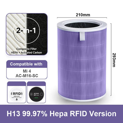 Replacement Hepa Filter for Mi 4 Activated Carbon Filter M16R-FLP-GL (BHR5120GL) for Mi Air Purifier 4 Replacement Mi 4 Filter