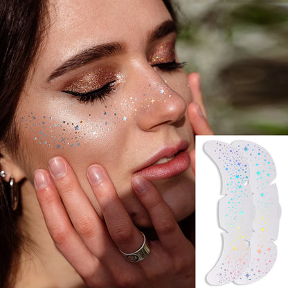 1pc Hot Stamping Freckles Makeup Sticker Metallic Radiation Golden Silver  Fake Freckles Temporary Tattoo Stickers Face Makeup