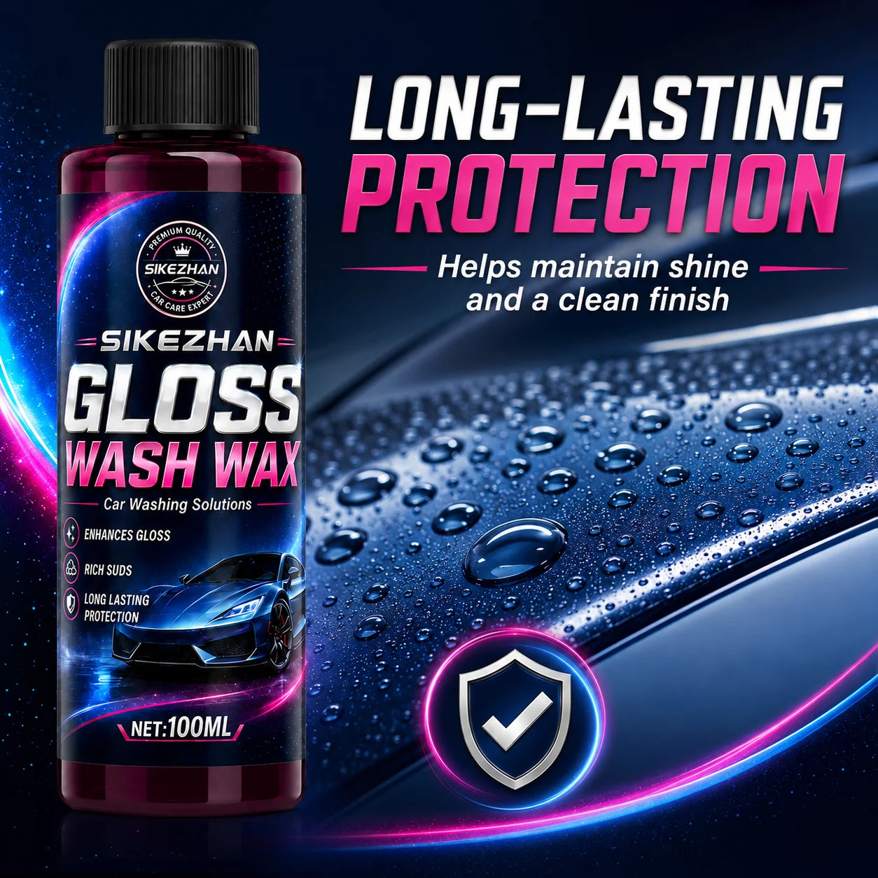 100ml Pink Foaming Extreme Bodywash & Wax Foaming Car Wash Soap, (Works with Foam Cannons/Guns or Bucket Washes) for Cars