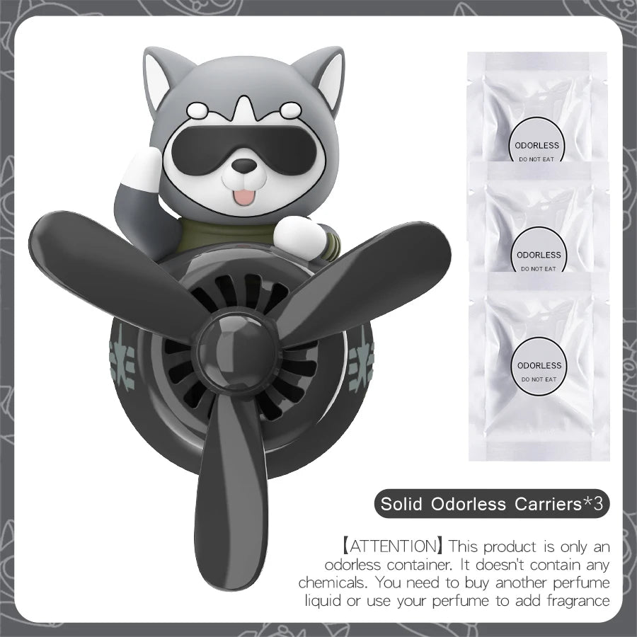 No perfume DIY fragrance Pilot dog car air freshener rotating plane ornament vent aroma diffuser decoration accessories cool fun