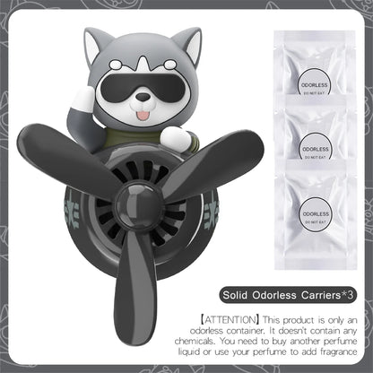 No perfume DIY fragrance Pilot dog car air freshener rotating plane ornament vent aroma diffuser decoration accessories cool fun