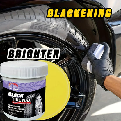 Car Tire Care Wax-Waterproof UV Resistant Shine Ointment, All Weather Tire Polish for Long-Lasting Protection & Dirt Prevention