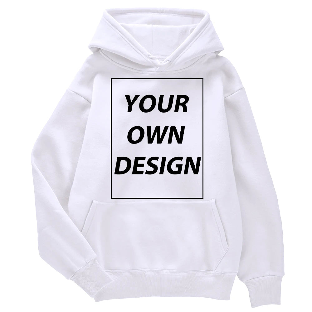 Customized DIY Print Men Woman Autumn Winter Hoodies Casual Classic Pullovers Simple Comfy Streetwear Soft Warm Sports Clothing